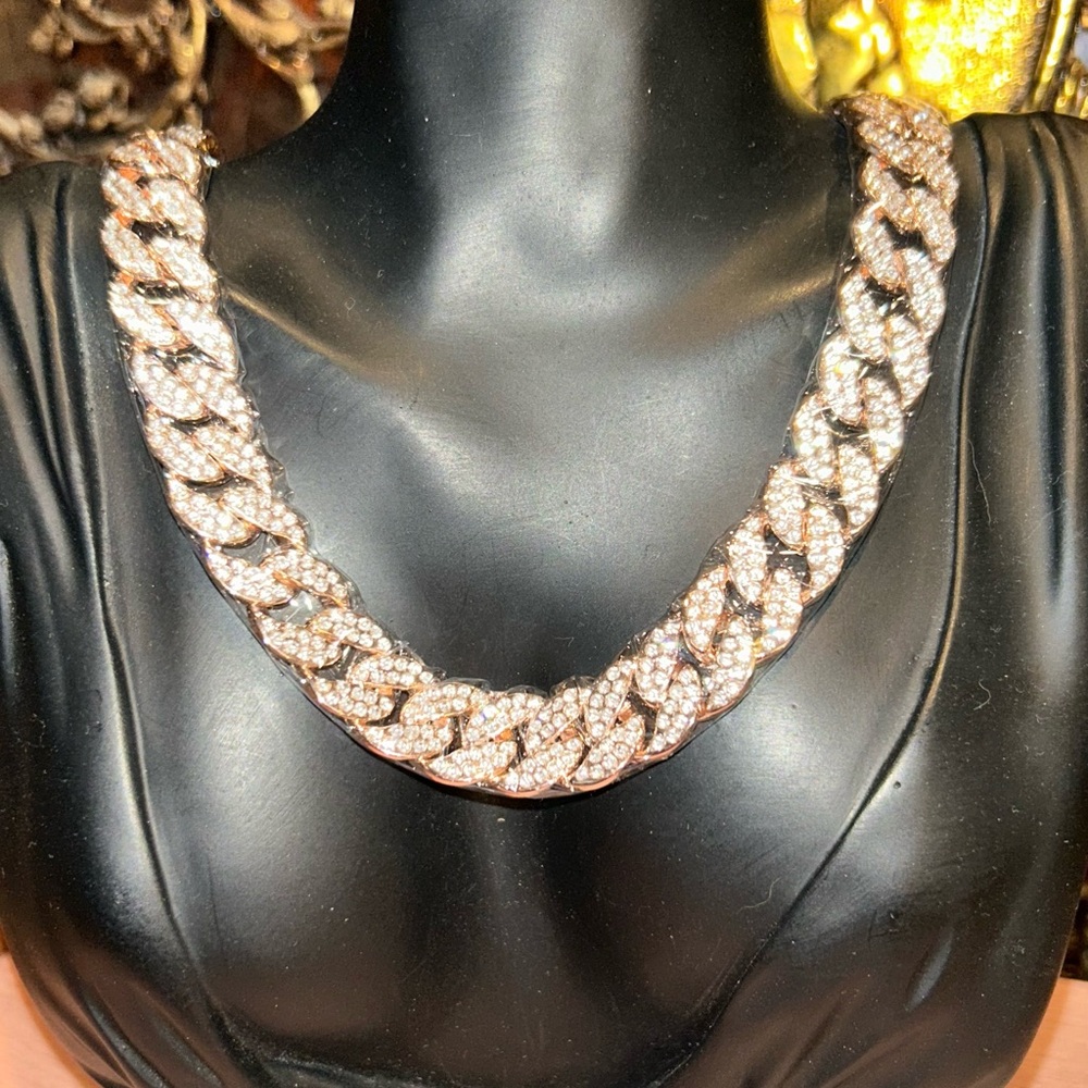 Rose Gold Cuban style  Chain Necklace